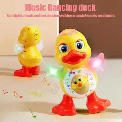 Electric Dancing Duck Funny Blink Eyes Flashing Light Shake The Body Cute Musical Cartoon Animal