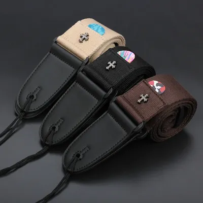 Electric Guitar Strap Acoustic Folk Guitarra Belt Straps Vintage Cross Personality Guitar Straps