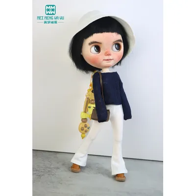 Blyth Doll Clothes multi-coloured sweater flared pants for Azone OBitsu FR Toys gift