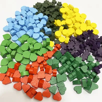 100Pcs 10mm Heart/Diamond/Water/Cross/Star Pawn Wood Chessman Game Pieces For Token Game Injury Mark Accessories