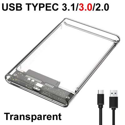 USB TYPE-C 3.1/3.0/2.0 HDD Enclosure 2.5inch Serial Port SATA SSD Hard Drive Case Support 6TB