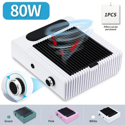 80W Powerful Nail Dust Collector For Manicure Nail Vacuum Cleaner With Fitter Nail Dust Fan Manicure