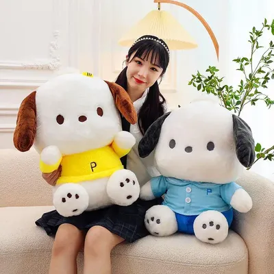 Cartoon Sanrio Pochacco Plush Toy Soft Stuffed Doll Cute Sofa Cushion Bedroom Decoration Baby