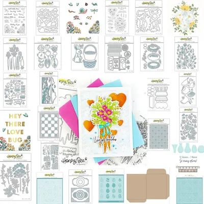 Spring Flower Rabbit Carrot Easter Metal Cutting Dies Hot Foil Stencil Clear Stamp Scrapbooking Embossed Make Paper Card 2023