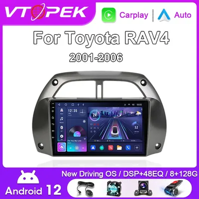 Vtopek Android 12 for Toyota RAV4 Rav 4 2001 2002 2003 2004 2005 2006 Car Radio Multimedia Player 2