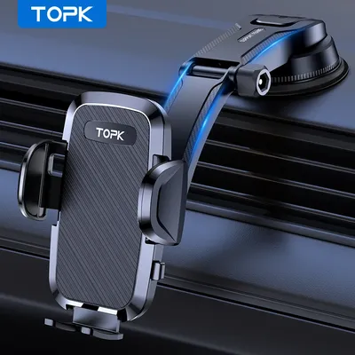 TOPK Car Phone Holder Stand Gravity Dashboard Phone Holder Mobile Phone Support Universal For iPhone