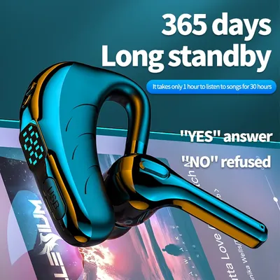X13 Single Ear Headset with Mic Bluetooth 5.1 Earphone Noise Cancelling Waterproof Earpiece Wireless