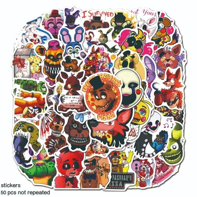 50PCS Scary Toy Bear Game Stickers Aesthetic DIY Laptop Phone Skateboard Motorcycle Car Waterproof
