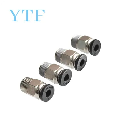 5pcs 3D Printer Parts Through V6 Quick Connector Feed Pipe Connector M4 Diameter M10 Thread Fittings
