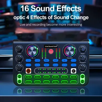 Sound Card English Version Professional Sound Cards Audio Mixer For Karaoke Broadcast KTV Singing Live Sound Mixer HD X60