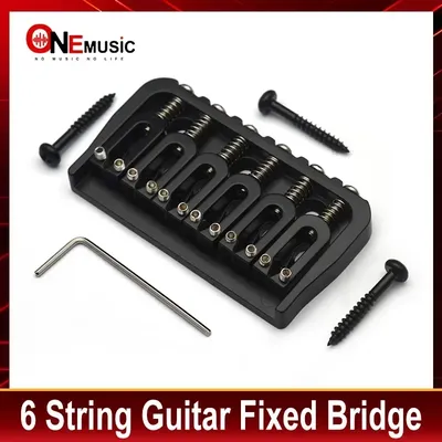 6 String Guitar Fixed Bridge 72.8x38MM-10.6– Metal Hardtail Bridges Replacement Part for Electric
