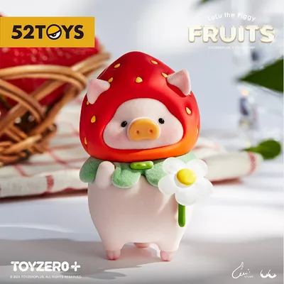 52TOYS Lulu The Piggy Fruits Series, Cute Figure, Collectible Action Figure，Height: 2.67inch/6.8cm