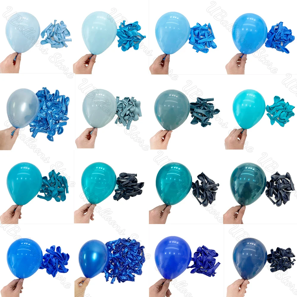 10/20/30Pcs Blue Birthday Balloons 5/10/12/18inch Metal Blue Navy Baby Blue Latex Balloon for Baby Shower Birthday Wedding Decor