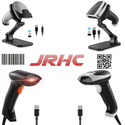 JRHC Handheld 2D Barcode Scanner USB QR Code Scanner Wired Automatic 1D 2D&PDF417 Data Matrix Bar