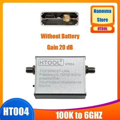 Nanovna HT004 Signal Amplifier Low Noise 100k-6GHz Wideband Preamplifier Full Band TQP3M9037 Amplifier 10M-6GHz Gain 20DB LNA