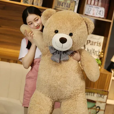 Giant 105/130cm Soft Teddy Bear Plush Toys White&Pink&Brown Bear Super Big Hugging Pillow Animal