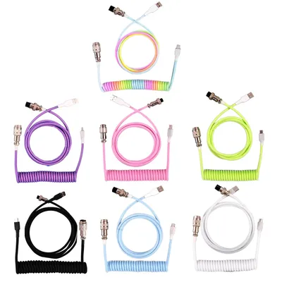 3M Type C Mechanical Keyboard Coiled Cable USB Keyboard Wire Mechanical Keyboard Aviator Desktop