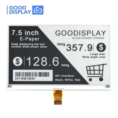 GooDisplay 7.5inch E Paper Screen Module 4-Grayscale E-Ink Display HAT 800x480 Resolution1.5s Fast Refresh SPI GDEY075T7