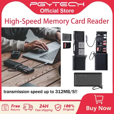 PGYTECH CreateMate High-Speed Card Reader & Case SD TF SIM Dual Slot Data Transfer Memory Card USB 3.1 Type-C For Cameras/phone