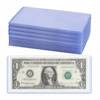 Bill Currency PVC Clear Hard Plastic Sleeve Clip Paper Money Notes Bills Holder for Collection Protector Case Supplies 173*75mm