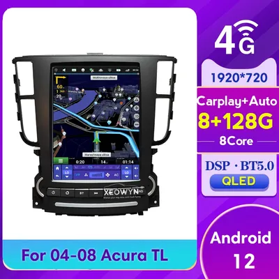 Tesla Style Android 12 Car Radio For Honda Acura TL 2004 2005 2006 2007 2008 Carplay GPS Navigation