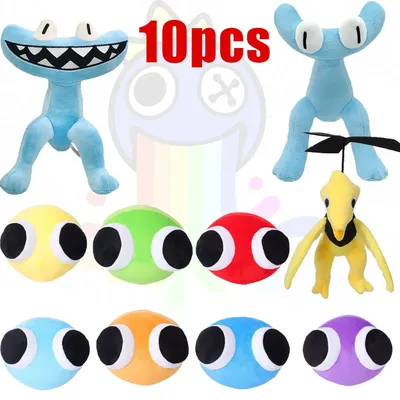 10pcsRainbow Friends Plush Toy Animation Game Cartoon Figure Soft Stuffed Doll Kawaii Monster