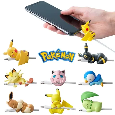 Pokemon USB Protector Kawaii Cable Cartoon Figure Protector for Charger Accessories for iphone Anime