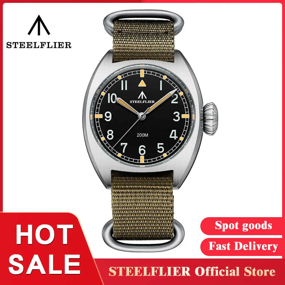 STEELFLIER Official 36MM Quartz Watch Luxury SF745 Swiss Luminous VH31 Mute Movement 20Bar Waterproof Unisex Fashion Dive Watch