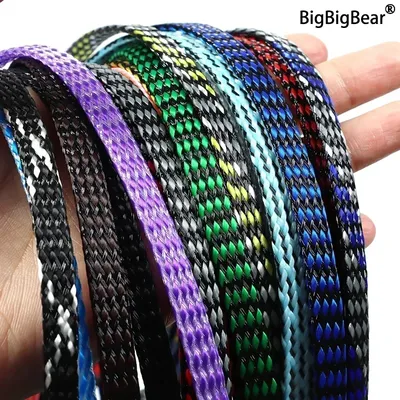 1/5/20/50M Expanded Braid Sleeve PP Cotton PET Yarn 4 8 12mm Soft Wire Wrap Insulated Cable Protection Line Harness Cable Sheath
