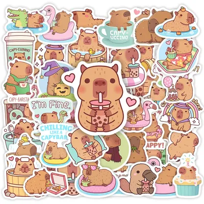 Guinea Pig Stickers Kawaii Cartoon Funny Kids Anime Cute Pet Animal DIY Sketch Gift for Phone Laptop
