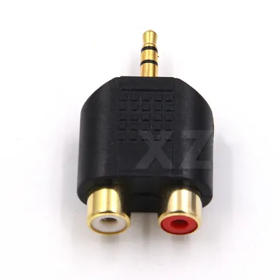 3.5mm Stereo Male To 2 RCA Female Adapter Gold Plated Male Jack To 2 RCA Female Splitter Connector