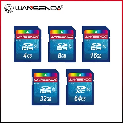 Full Size SD Card Wansenda Real Capacity 4GB 8GB 16GB 32GB 64GB SD Card Memory Card for Camera