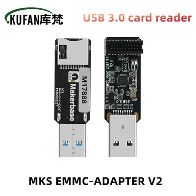 KUFAN MKS EMMC-ADAPTER V2 Upgrade USB3.0 Card Reader Mirror Burning for MKS EMMC Module Micro SD TF