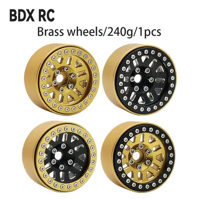 240g/1Pcs Brass Heavy 1.9Inch Beadlock Wheel Rim Hub for 1/10 RC Crawler Car TRX4 TRX6 Axial SCX10