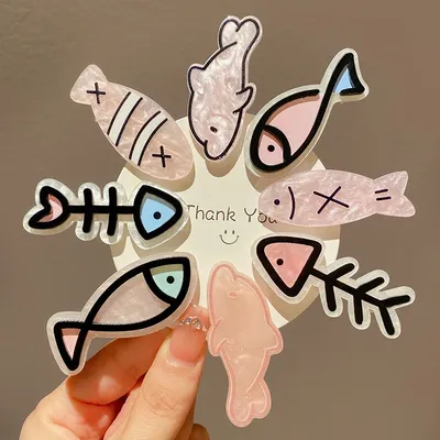 Japanese Cute Little Fish Bone Hairpin Girls' Bangs Clip Broken Hair Clip Student Original Fun Clip