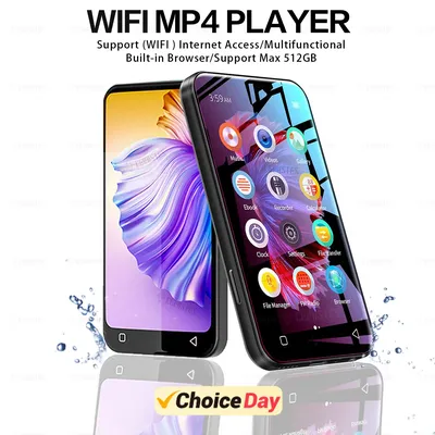 MP3 Player Bluetooth Portable WiFi MP4 Player MP5 HiFi Sound Music 4.0 "Full Touch Screen FM/Recorder/Browser/Support Max 512GB