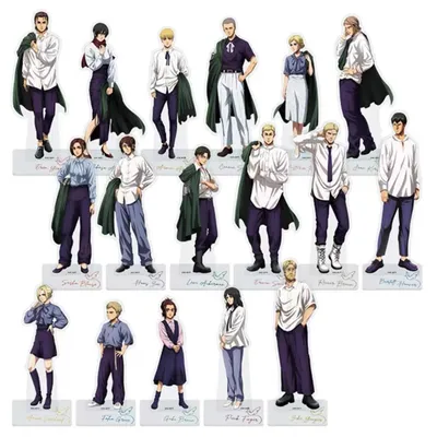 Game Erwin Smith Jean Connie Mikasa Acrylic Stand Doll Anime Levi Eren Yeager Figure Model Plate