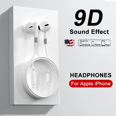 For Apple Lighting Headphones For iPhone 14 13 12 11 Pro Max mini Bluetooth Wired Earphones X XS XR