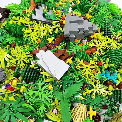 500 1000g Tree Plants Parts Building Blocks Hills MOC Bricks Toys Accessories Compatible Grass Bush