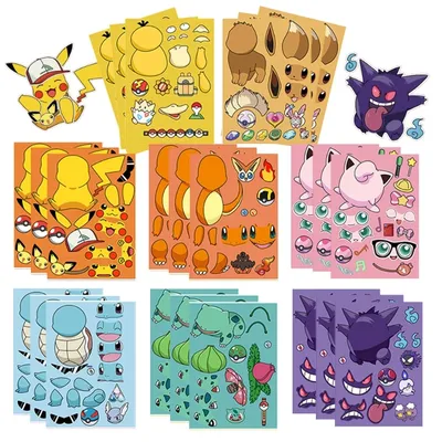 Pokémon DIY Creative Children Puzzle Stickers Cute Anime Characters Pikachu Waterproof Puzzle