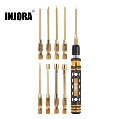 INJORA Quick Change Allen Key Hexagon Screwdrivers Hex Nut RC Tool Kit for 1/18 1/24 RC Crawler Axial SCX24 AX24 FMS FCX24 TRX4M