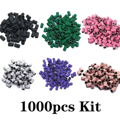 1000pcs Colored Electric Nail Machine Nail Drill Bits Sanding Bands Set for Nail Drill File Acrylic