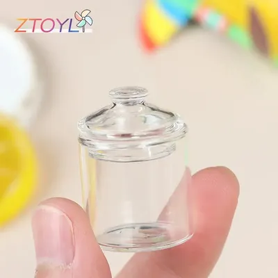 1/12 Scale Miniature Dollhouse Glass Candy Bottle Jar Pretend Play Toys Doll Kitchen Mini Cookies