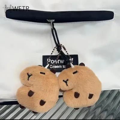 Creative Soft Stuffed Animal Capybara Plush Doll Star Squeak Toy Cartoon Bag Pendant Key Chain