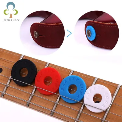 4pcs/Lot Electric Guitar Strap Locks Blocks Rubber Material Bass Guitar Strap Lock Guitar Parts &