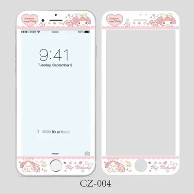 New Fashion Cartoon Sanrio My Melody Twin Stars Pattern Tempered Glass For iPhone 6 6S 7 8 Plus