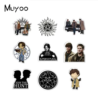 2023 New Arrival Fashion Sam And Dean Winchester Supernatural Handcraft Epoxy Acrylic Resin Lapel