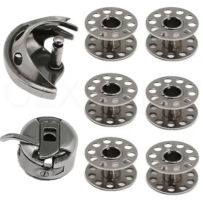 Bobbin Case Sewing Machine Bobbin Shuttle Hook+6 Metal Bobbins For Old Style Household Sewing