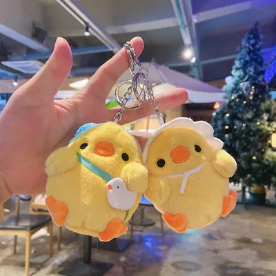 Cute Little Yellow Chicken Pendant Plush Toy Doll Net Red Chick Mini Bag Pendant Keychain Doll