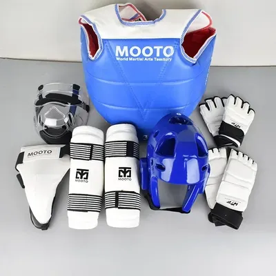 8pcs Full Set Taekwondo Protective Gear Actual Combat Equipe Thick Competition Martial Arts Combat